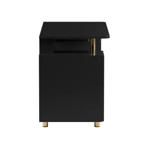 Techni Mobili - Elegant Executive Desk with Gold Accents - 3 Drawers- Cabinet with Adjustable Shelf - Ventilation CD-4991D-BK