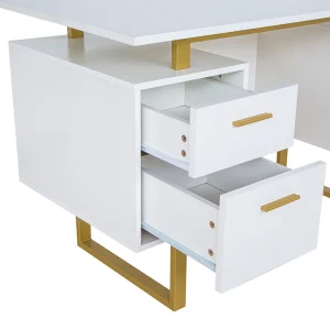 Techni Mobili Modern Desk with Storage - RTA-7002-GLD