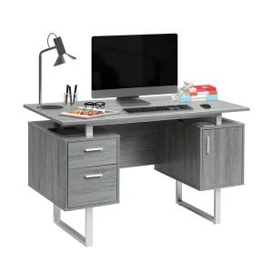Techni Mobili - Modern Office Desk with Storage - CD-7002-GRY