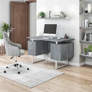 Techni Mobili - Modern Office Desk with Storage - CD-7002-GRY