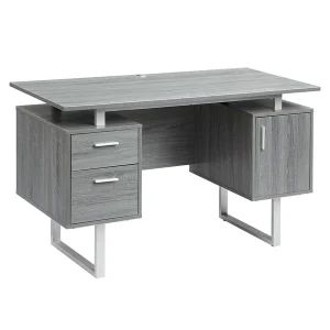 Techni Mobili - Modern Office Desk with Storage - CD-7002-GRY