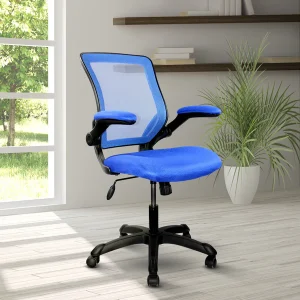 Techni Mobili Mesh Office Chair with Lumbar Support and Flip-Up Arms