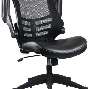 Techni Mobili - Stylish Mid-Back Mesh Office Chair With Adjustable Arms - 8070-BK