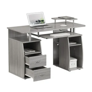 Techni Mobili - Dual Complete Computer Workstation Desk - Grey - CD-8211-GRY