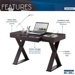 Techni Mobili - Trendy Writing Desk with Drawer - 8406-ES