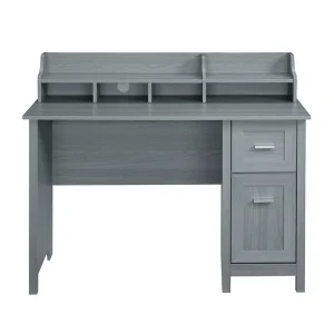 Techni Mobili - CD-8411-GRY - Classic Office Desk with Storage