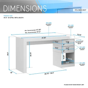 Techni Mobili- Expandable Home Office Desks - Walnut
