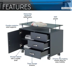 Techni Mobili Rolling Storage Cabinet - CD-S10-GPH06