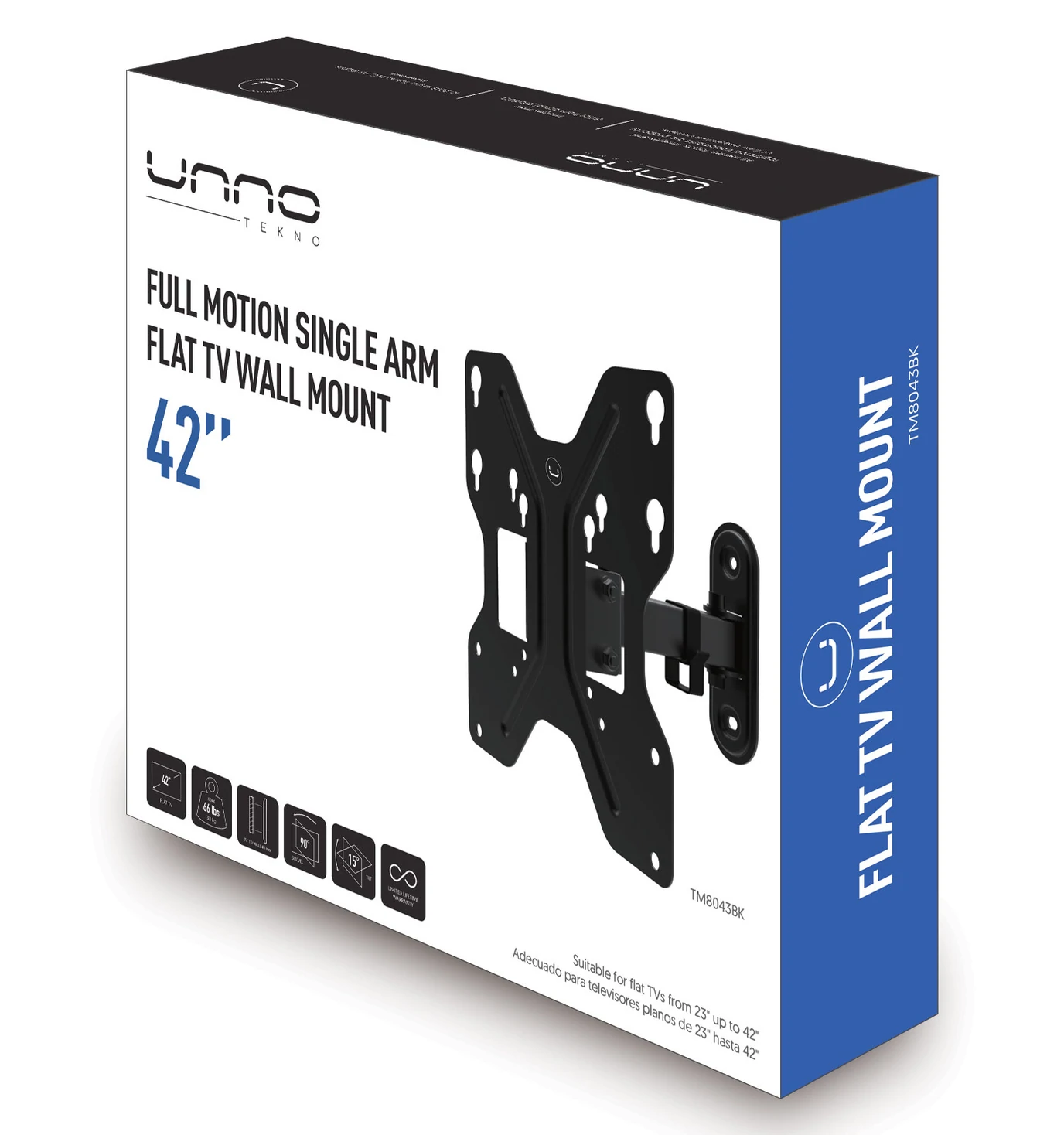 Unno Tekno Wall Mount - Double Arm - 55inch TM8058BK - Image 4