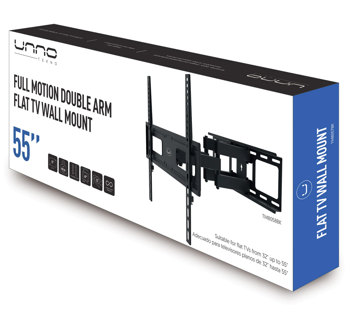 Unno Tekno Wall Mount - Double Arm - 55inch TM8058BK - Image 2