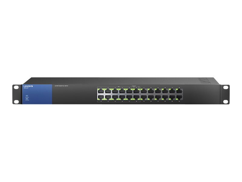 Linksys Business LGS124P - Switch - unmanaged - 12 x 10/100/1000 (PoE+) + 12 x 10/100/1000 - rack-mountable - PoE+ (120 W) - AC 100/230 V - Image 2