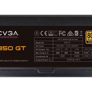 EVGA SuperNOVA 850 GT - Power supply (internal) - ATX12V / EPS12V - 80 PLUS Gold - AC 100-240 V - 850 Watt