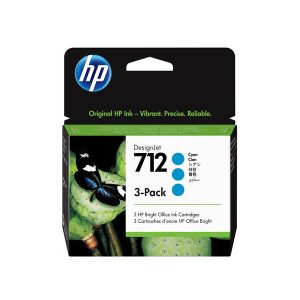 HP 712 - 3-pack - cyan - original - DesignJet - ink cartridge