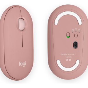 Logitech Pebble Mouse 2 M350s - mouse - Bluetooth - tonal rose