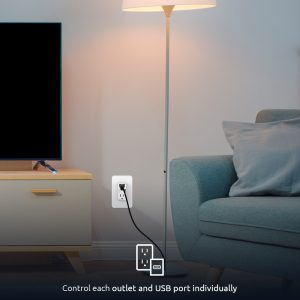 Smart Wi-Fi wall power outlet with USB port