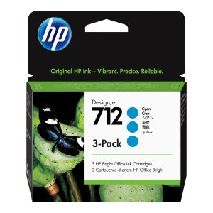 HP 712 - 3-pack - cyan - original - DesignJet - ink cartridge