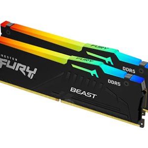 Kingston FURY Beast RGB - DDR5 - kit - 32 GB: 2 x 16 GB - DIMM 288-pin / PC5-44800 - unbuffered