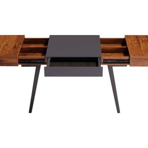Techni Mobili Expandable RTA-1854 - table - rectangular - gray, mahogany