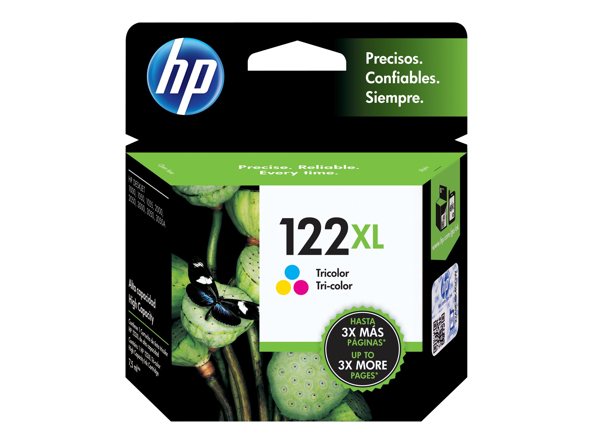 HP 122XL - High Yield - color (cyan, magenta, yellow) - original - ink cartridge