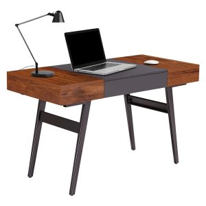 Techni Mobili Expandable RTA-1854 - table - rectangular - gray, mahogany