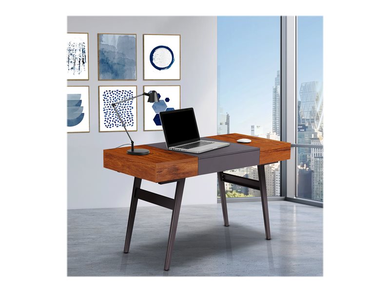 Techni Mobili Expandable RTA-1854 - table - rectangular - gray, mahogany - Image 12