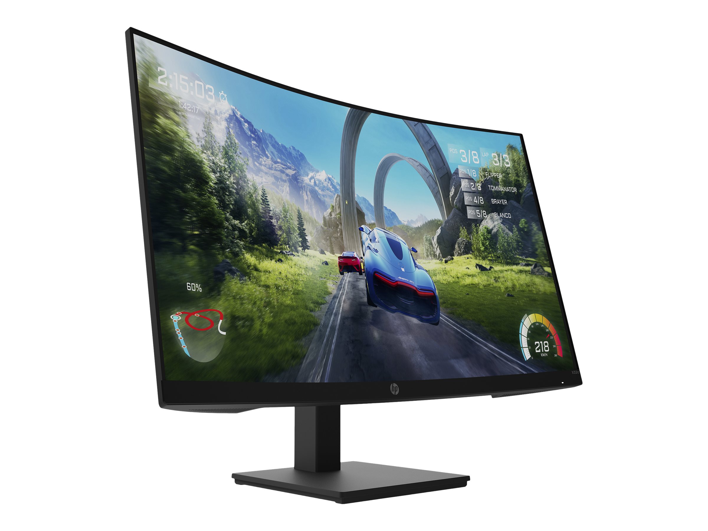 HP X32c Gaming Monitor - LED monitor - gaming - curved - 31.5" - 1920 x 1080 Full HD (1080p) @ 165 Hz - VA - 350 cd/m² - 3000:1 - 1 ms - HDMI, DisplayPort - black - Image 2