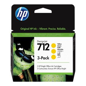 HP 712 - 3-pack - yellow - original - DesignJet - ink cartridge