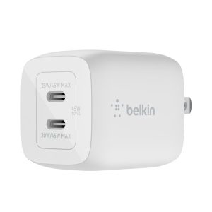 Belkin BoostCharge Pro power adapter - PPS and GaN technology - 2 x USB-C - 45 Watt