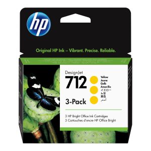 HP 712 - 3-pack - yellow - original - DesignJet - ink cartridge