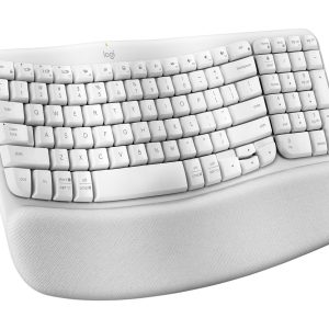 Logitech Ergo Series Wave Keys Wireless Ergonomic Keyboard with Cushioned Palm Rest, Off-white - keyboard - with cushioned palm rest - off-white Input Device