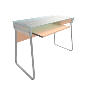 Xtech XTF-CD197 - Mobile Computer Desk with Sliding Keyboard Tray, Sycamore Color