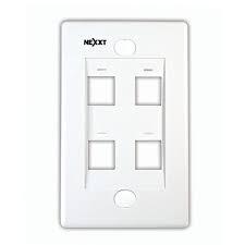 Nexxt Wall Plate 4 Port WHITE