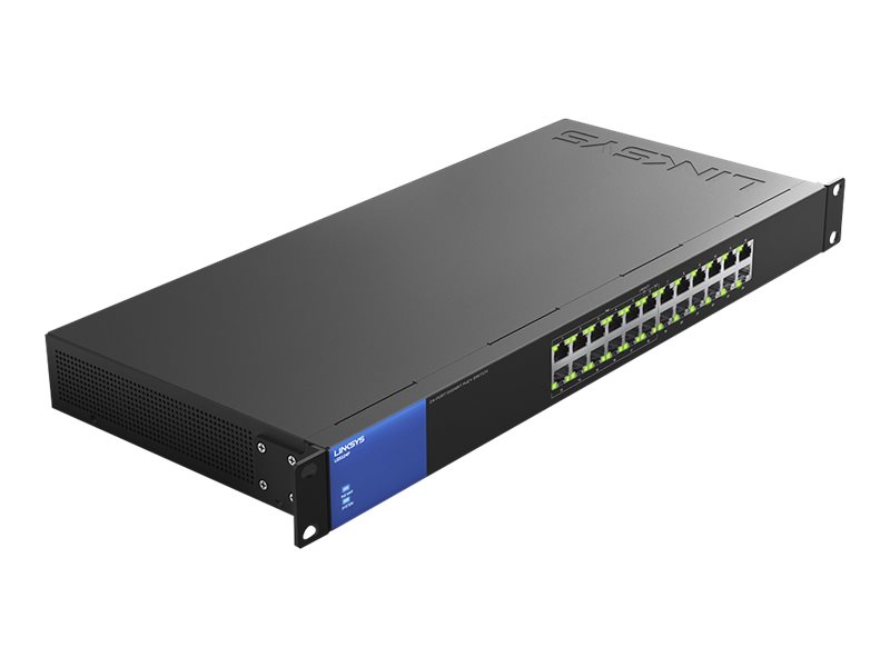 Linksys Business LGS124P - Switch - unmanaged - 12 x 10/100/1000 (PoE+) + 12 x 10/100/1000 - rack-mountable - PoE+ (120 W) - AC 100/230 V - Image 3