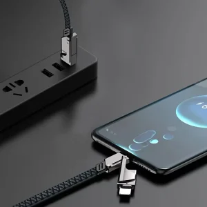 Zinc Alloy Data Cable 4 in 1 Fast Charging 100W