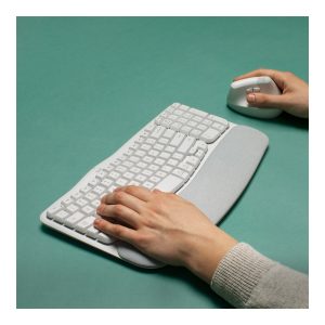 Logitech Ergo Series Wave Keys Wireless Ergonomic Keyboard with Cushioned Palm Rest, Off-white - keyboard - with cushioned palm rest - off-white Input Device