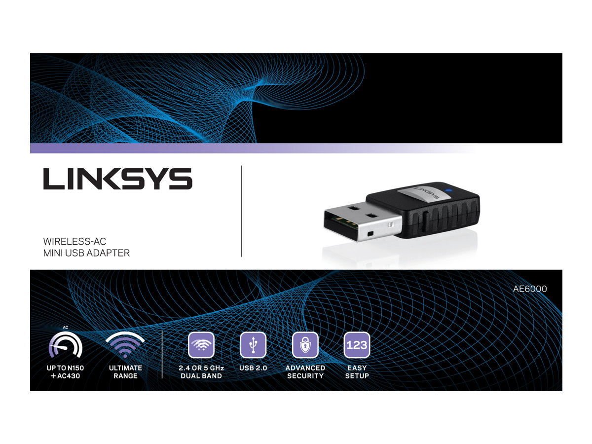 Linksys Mini AC Adapter AC580 - network adapter - USB 2.0 - Image 3