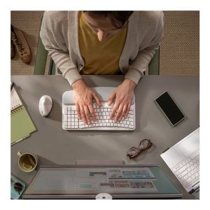 Logitech Ergo Series Wave Keys Wireless Ergonomic Keyboard with Cushioned Palm Rest, Off-white - keyboard - with cushioned palm rest - off-white Input Device