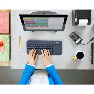 Logitech Wireless Touch Keyboard K400 Plus - keyboard - with touchpad - QWERTY - US International - black Input Device