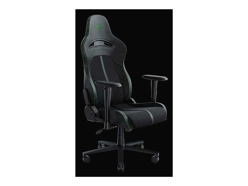 Razer Enki X - chair - steel, plush fabric, high-density polyurethane molded foam, elastomeric polyurethane (EPU) - black, green - Image 12