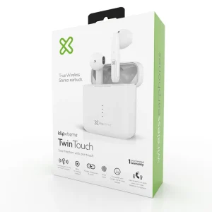 Klip Xtreme TwinTouch KTE-010 - Earphones with mic - in-ear - Bluetooth - wireless - White
