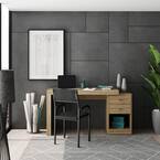 Techni Mobili Expandable Desk with Storage Drawers - Open Shelf  - Pine