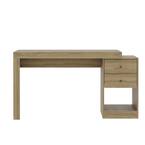 Techni Mobili Expandable Desk with Storage Drawers - Open Shelf  - Pine