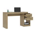 Techni Mobili Expandable Desk with Storage Drawers - Open Shelf  - Pine