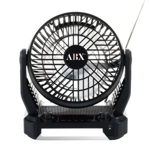 AudioBox Portable Fan - Solar Bluetooth Speaker - FM Radio - Flash Light - Hook Camping