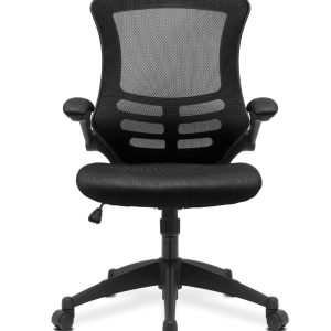 Techni Mobili - Stylish Mid-Back Mesh Office Chair With Adjustable Arms - 8070-BK